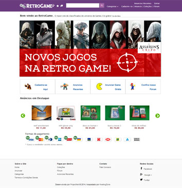 Retro Game - portal de comunidade e classificados de video games antigos